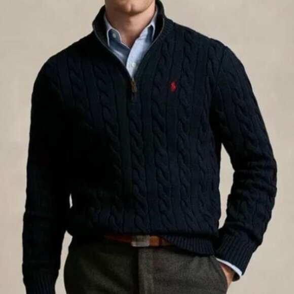 RALPH LAUREN Pull demi-zip black - Sport Aventure - Picture 1 of 2